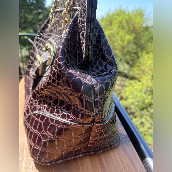 EUC Apt 9 Faux Croc Bag with Brass Accent chain Handles - Picture 12 of 17